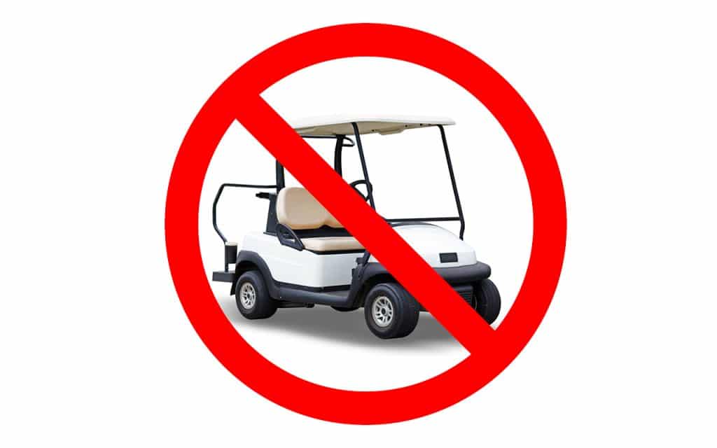 golfbil förbjuden